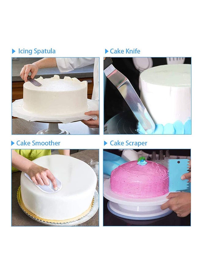 عربست 136-Piece Cake Decorating SetBaking Accessories Kit Blue 28cm  - Image 2