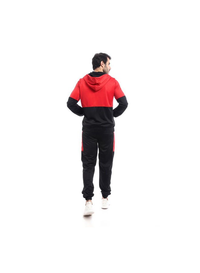 Caesar Casual Hoodie With Pants Training Suit Black-Red  - Image 3