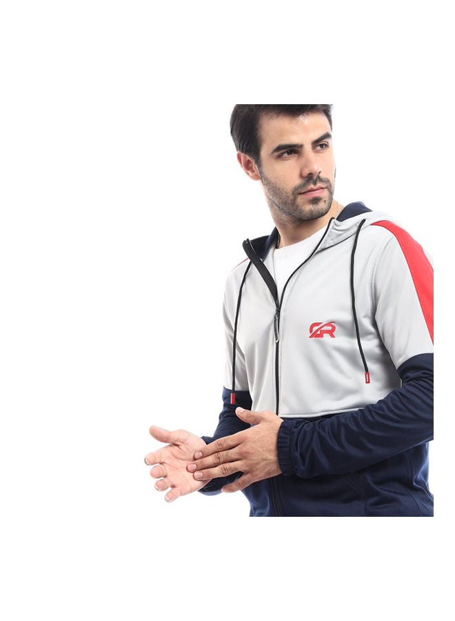 Caesar Casual Hoodie With Pants Training Suit Navy-Grey  - Image 4