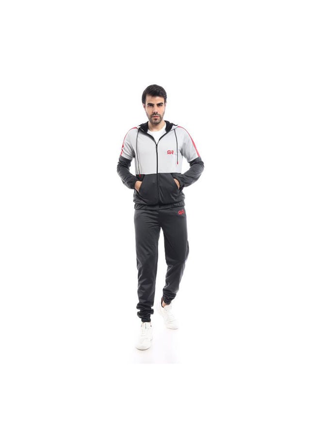 Caesar - Casual Hoodie With Pants Training Suit Dark Grey - Image 1