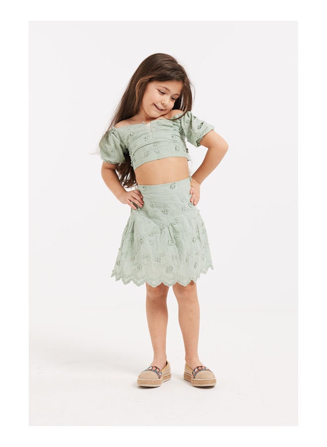 OPIO Plain Mid Rise Skirts Green  - Image 2