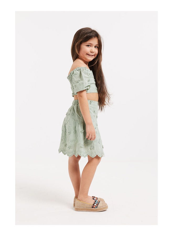 OPIO Plain Mid Rise Skirts Green  - Image 3