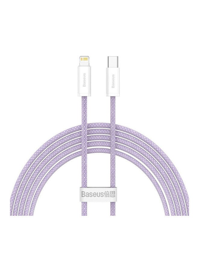 Baseus Dynamic Series Fast Charging Data Cable Type-C To iPhone Power Delivery 20W 2.4A Charger Cord Compatible with 13/12/11/XS Max/XS/XR/8/7/6S/6/5, iPad And More,2m, Purple  - Image 2