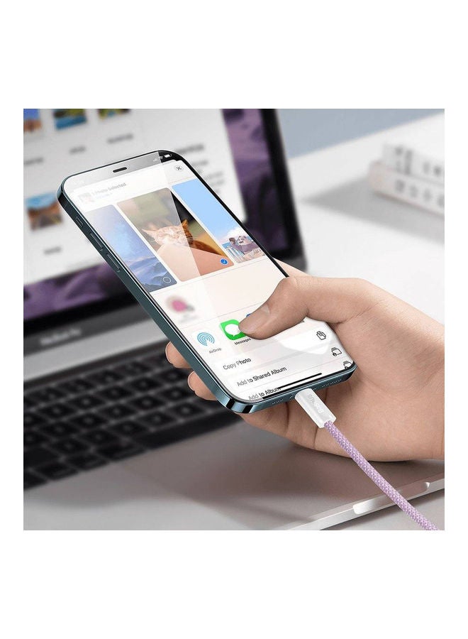 Baseus Dynamic Series Fast Charging Data Cable Type-C To iPhone Power Delivery 20W 2.4A Charger Cord Compatible with 13/12/11/XS Max/XS/XR/8/7/6S/6/5, iPad And More,2m, Purple  - Image 5