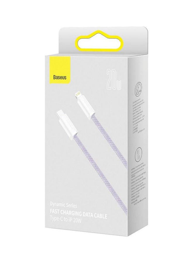 Baseus Dynamic Series Fast Charging Data Cable Type-C To iPhone Power Delivery 20W 2.4A Charger Cord Compatible with 13/12/11/XS Max/XS/XR/8/7/6S/6/5, iPad And More,2m, Purple  - Image 3