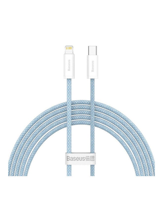 Baseus Dynamic Series Fast Charging Type-C Cable To Apple iPhone Power Delivery 20W 2.4A Charger Cord Compatible With Apple iPhone 13/12/11/XS Max/XS/XR/8/7/6S/6/5, iPad And More 2m Blue  - Image 2