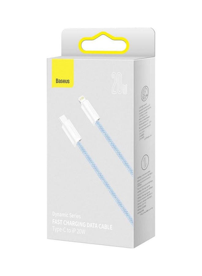 Baseus Dynamic Series Fast Charging Type-C Cable To Apple iPhone Power Delivery 20W 2.4A Charger Cord Compatible With Apple iPhone 13/12/11/XS Max/XS/XR/8/7/6S/6/5, iPad And More 2m Blue  - Image 3