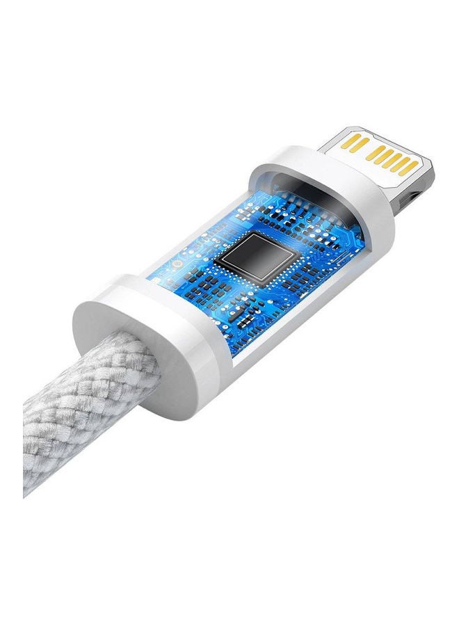 Baseus Dynamic Series Fast Charging Data Cable Type-C To iPhone Power Delivery 20W 2.4A Charger Cord Compatible With 13/12/11/XS ax/XS/XR/8/7/6S/6/5, iPad And More -(2m) - White  - Image 4