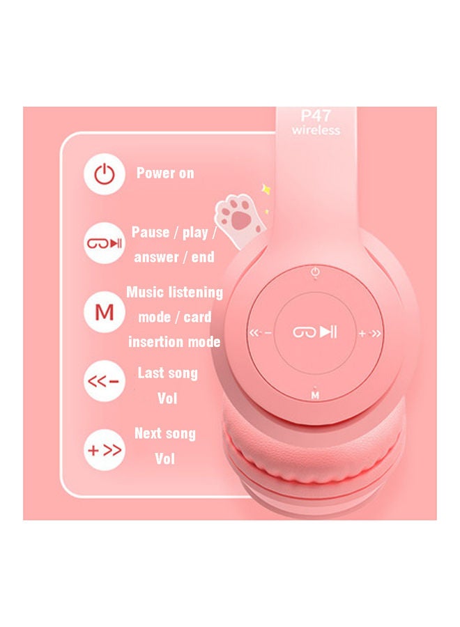 Arabest Cat Ears Luminescence Wireless Headset E-Sports Pink  - Image 3