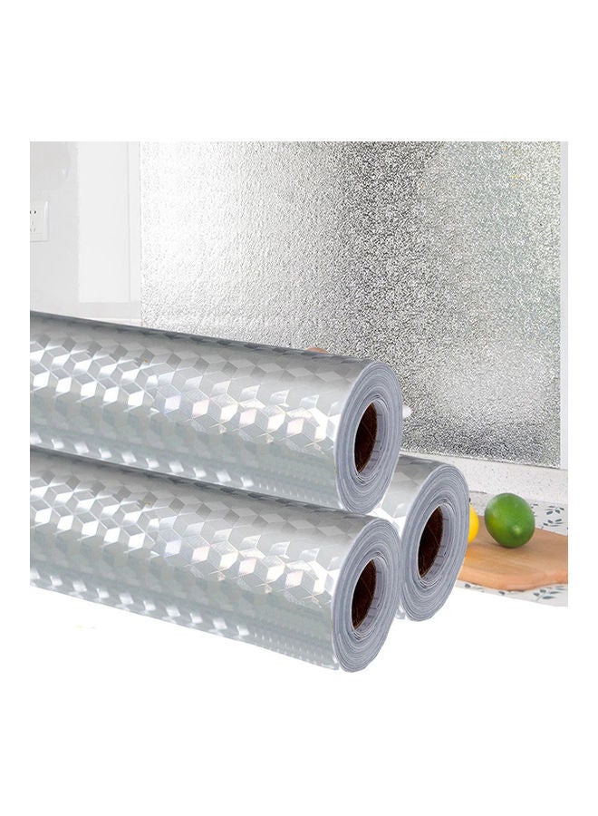 3-Roll Oil And Waterproof Stickers Aluminum Foil For Kitchen Silver 61x300cm - v1634189592/N51355617A_1