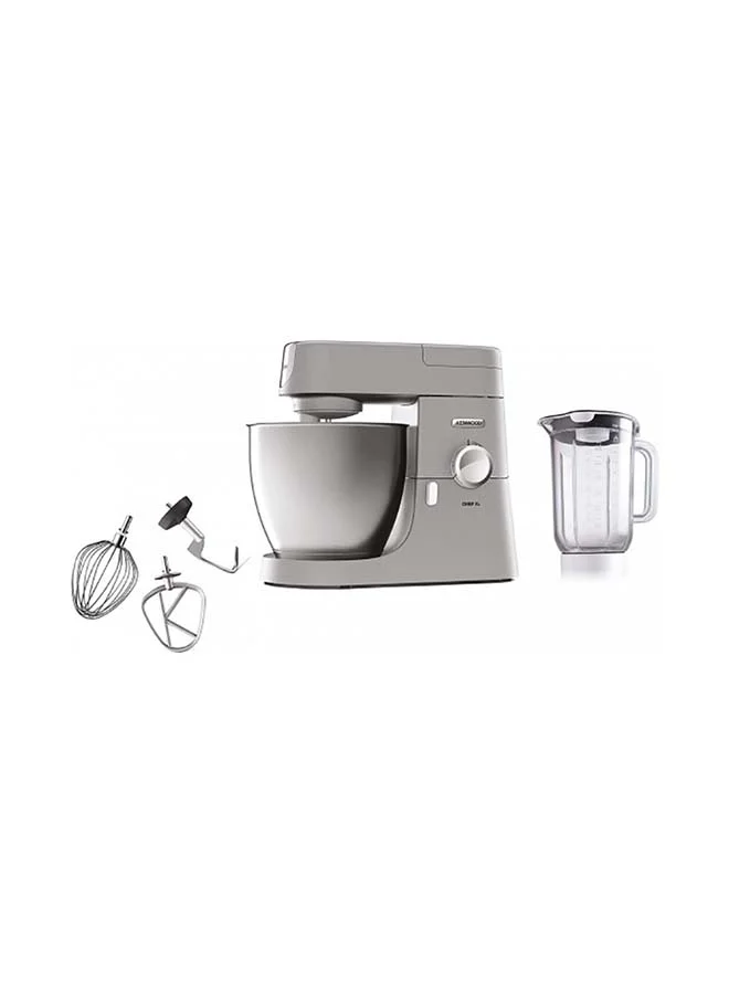 KENWOOD Stand Mixer Kitchen Machine Chef XL  With  Stainless Steel Bowl, K-Beater, Whisk, Dough Hook, Blender 6.7 L 1200 W KVL4110S Grey