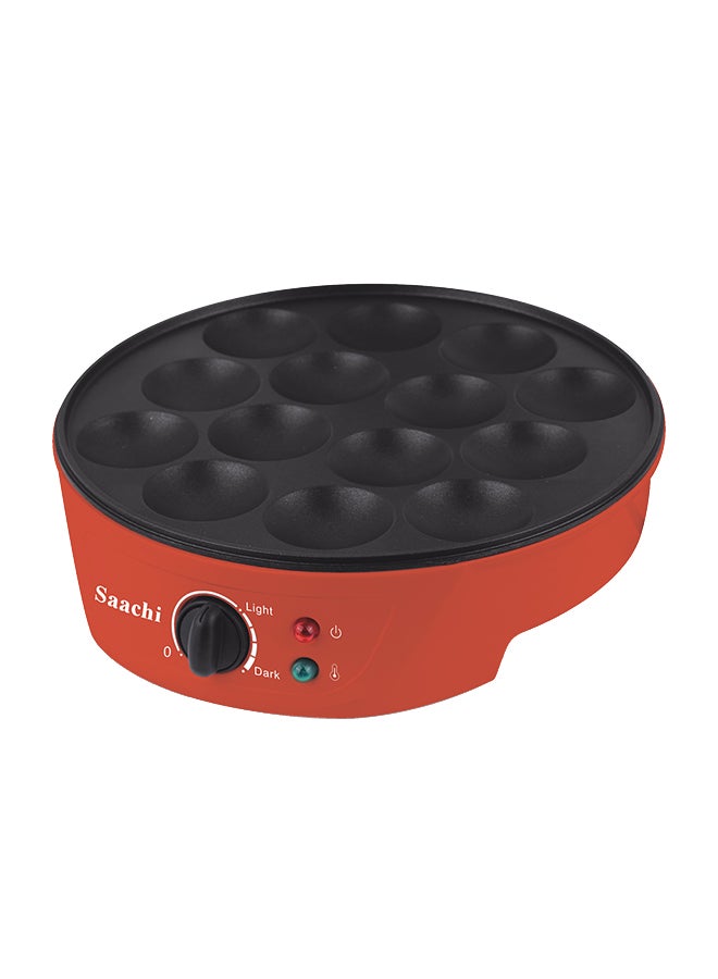 Saachi 14 Pits Mini Pancake Maker 750.0 W NL-PM-1567-RD Red - Image 1
