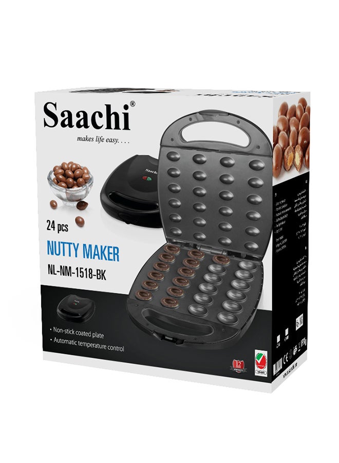 Saachi - 24-Piece Nutty Maker with Non-Stick Plate and Automatic Temperature Control 1400 W NL-NM-1518-BK Black - Image 1