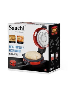 Saachi Roti/Tortilla/Pizza Bread Maker with a Viewing Window, Adjustable Temperature Control and Non-Stick Heating Plate 1800 W NL-RM-4979G-RD Red  - Image 5