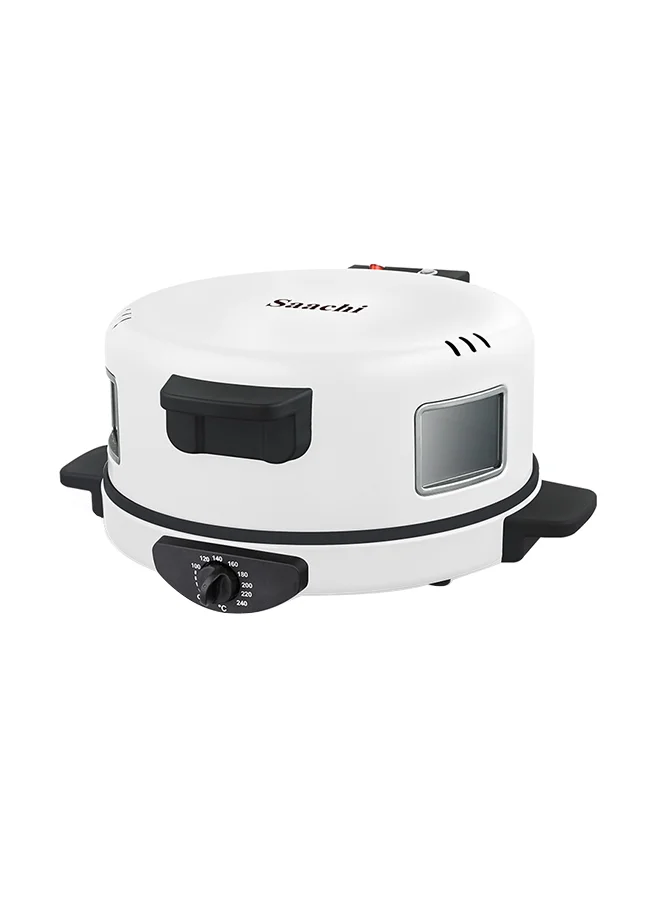 Saachi Roti/Tortilla/Pizza Bread Maker with a Viewing Window, Adjustable Temperature Control and Non-Stick Heating Plate 1800 W NL-RM-4979G-WH White