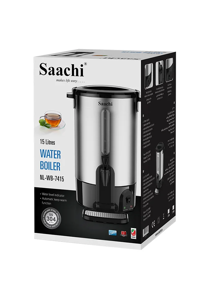 Saachi Water Boiler with Stainless Steel Body, Adjustable Temperature Control, Automatic Shut-Off and Non-Drip Dispensing Tap, 1920-2280W NL-WB-7415-ST Silver
