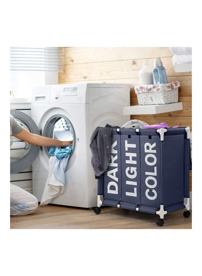 Clothes Laundry Basket Blue 62x35x65cm  - Image 2