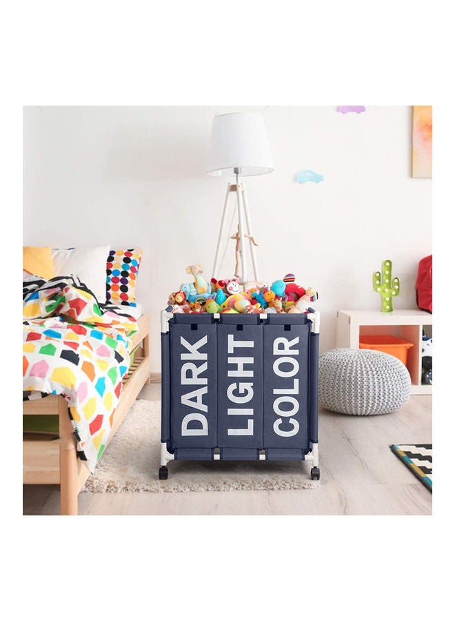 Clothes Laundry Basket Blue 62x35x65cm  - Image 4