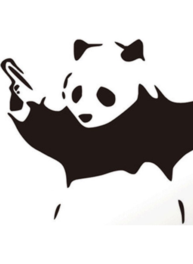 Double Gun Panda Funny Creative Wall Sticker Black 42x42cm - Image 2