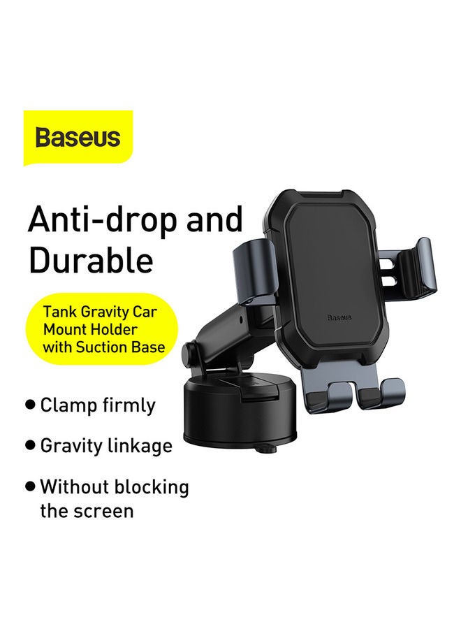 Baseus Car Phone Holder Mount for Dashboard Windshield Universal Stand Compatible for iPhone 14/13/12, Samsung and all other phones Dashboard Windscreen Car Phone Mount for 4-7"inch Device Black - Image 2