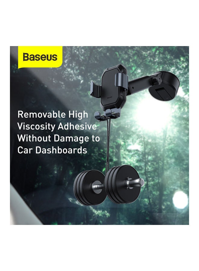 Baseus Car Phone Holder Mount for Dashboard Windshield Universal Stand Compatible for iPhone 14/13/12, Samsung and all other phones Dashboard Windscreen Car Phone Mount for 4-7"inch Device Black - Image 3