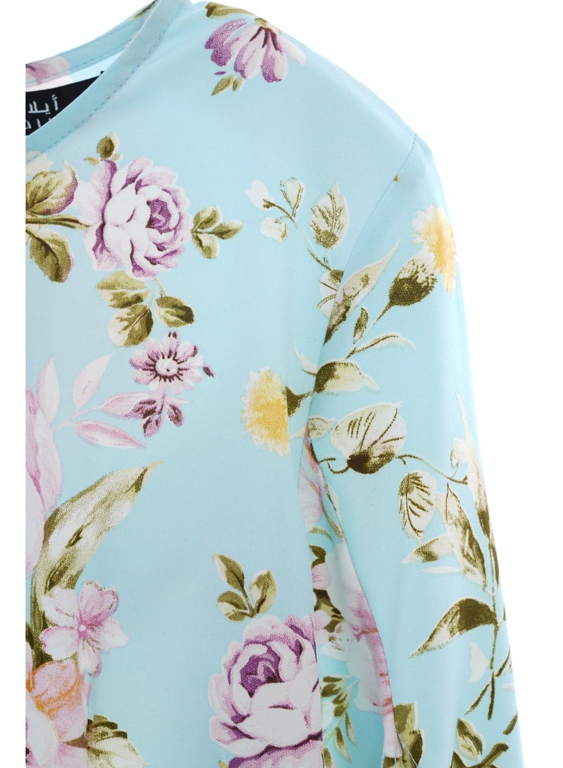 Aila - Print Dress With Slit Sleeve Multicolour - Image 1