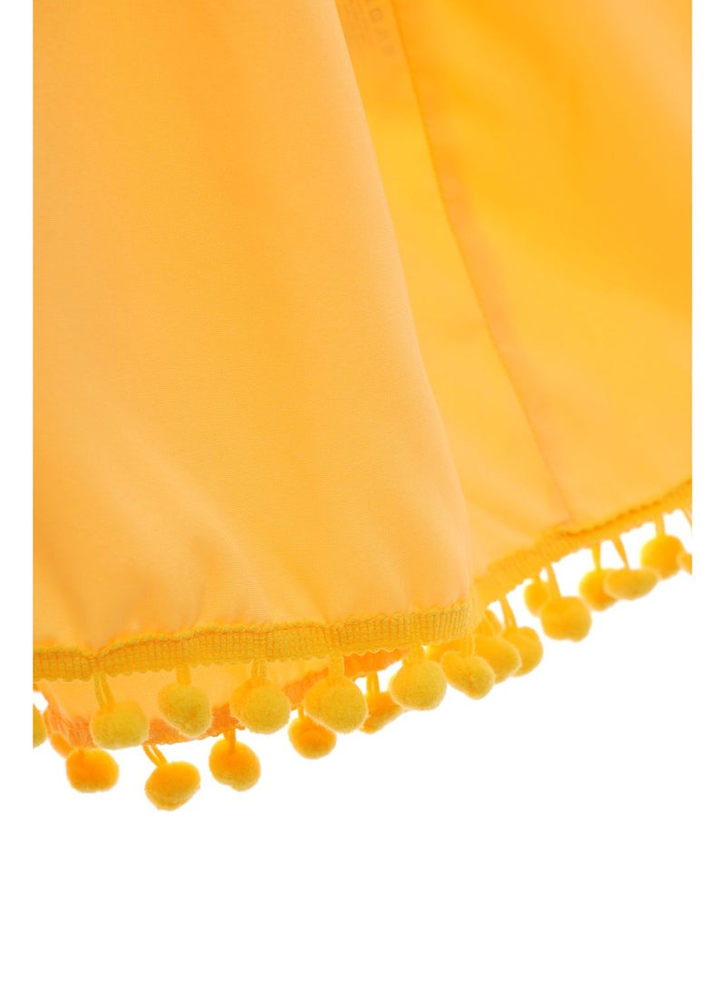 Aila - Long Sleeve Mini Dress With Lace Trim Yellow - Image 1