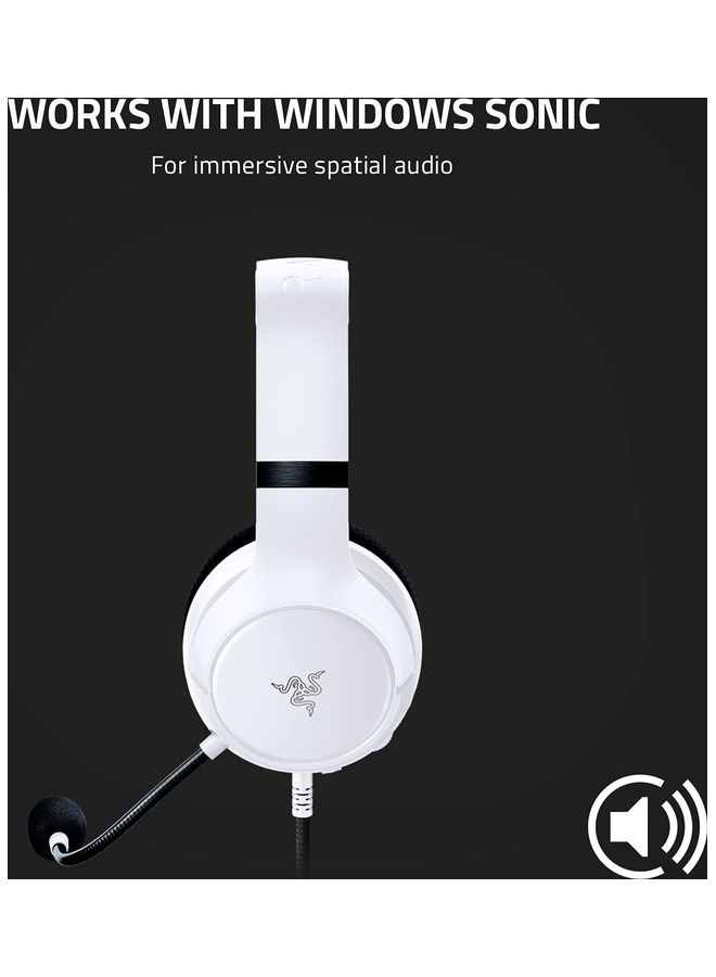RAZER - Kaira X Wired Headset for Xbox Series X|S, Xbox One, PC, Mac & Mobile Devices: Triforce 50mm Drivers - HyperClear Cardioid Mic - Flowknit Memory Foam Ear Cushions - On-Headset Controls - White - Image 1