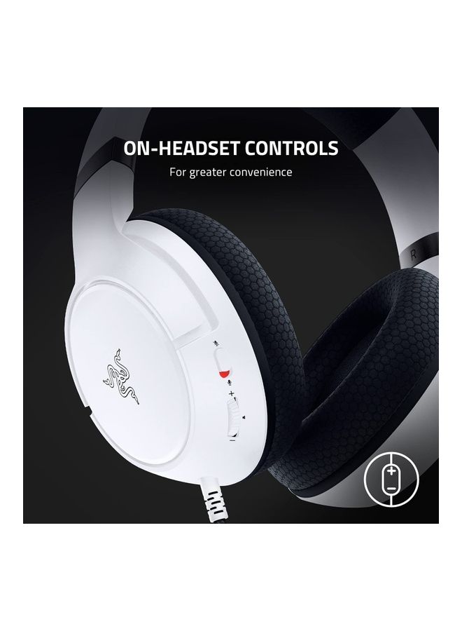 RAZER - Kaira X Wired Headset for Xbox Series X|S, Xbox One, PC, Mac & Mobile Devices: Triforce 50mm Drivers - HyperClear Cardioid Mic - Flowknit Memory Foam Ear Cushions - On-Headset Controls - White - Image 1
