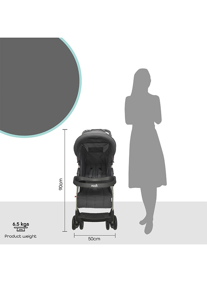 Moon Easy  One Hand Fold Stroller With Multi-Postion Reclining Seat For Infant, 0 Months +, Dark Grey  - Image 4