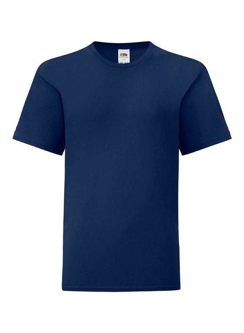 FRUIT OF THE LOOM Kids Iconic 150 T-Shirt Navy Blue  - Image 1