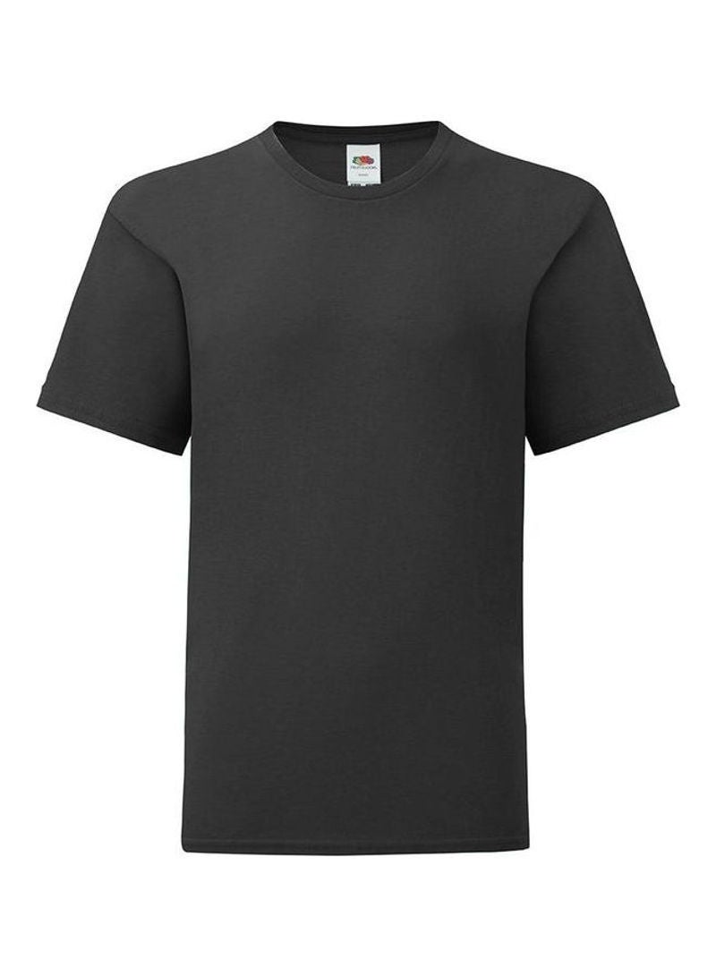FRUIT OF THE LOOM Kids Iconic 150 T-Shirt Black - Image 1