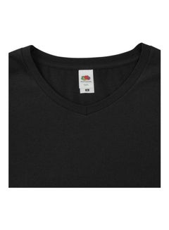 FRUIT OF THE LOOM Iconic 150 V-Neck T-Shirt Black  - Image 4