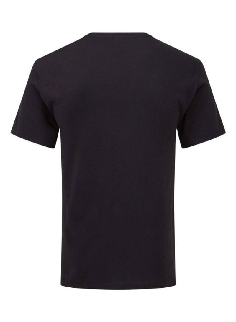 FRUIT OF THE LOOM Iconic 150 V-Neck T-Shirt Black - Image 2