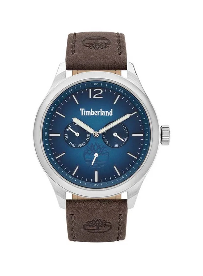 Timberland Timberland Men's Analogue Quartz Watch with Blue Dial and Light Brown Leather Strap