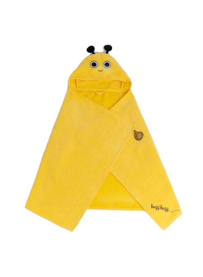 Milk & Moo Buzzy Bee Velvet Hooded Baby Towel  - Image 1