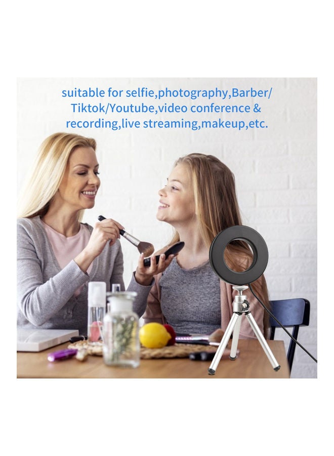 Photography Ring Light With Adjustable Tripod Black  - Image 2
