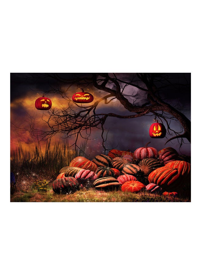 Generic - Halloween Theme Portrait Photography Background with Pumpkin Pattern Multicolour - Image 1