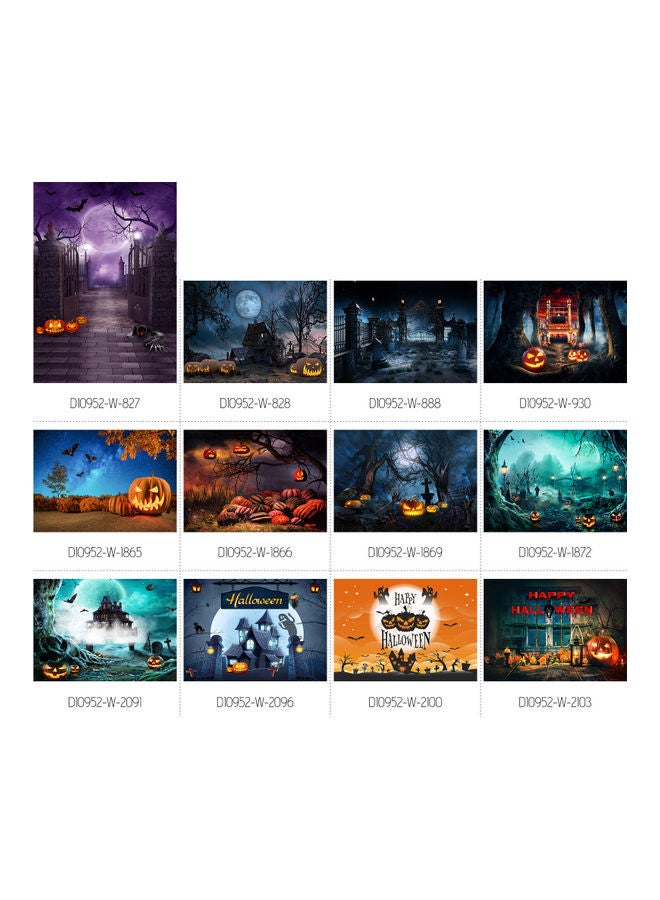 Generic - Halloween Theme Portrait Photography Background with Pumpkin Pattern Multicolour - Image 1