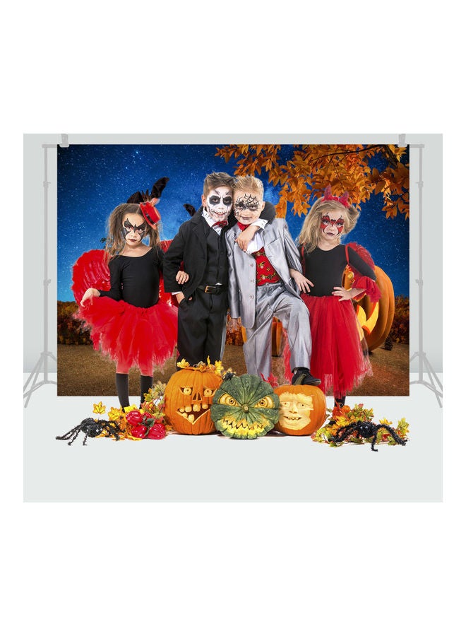 Generic - Halloween Theme Portrait Photography Background with Pumpkin Pattern Multicolour - Image 1