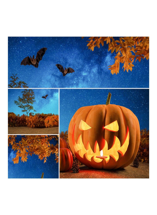 Generic - Halloween Theme Portrait Photography Background with Pumpkin Pattern Multicolour - Image 1