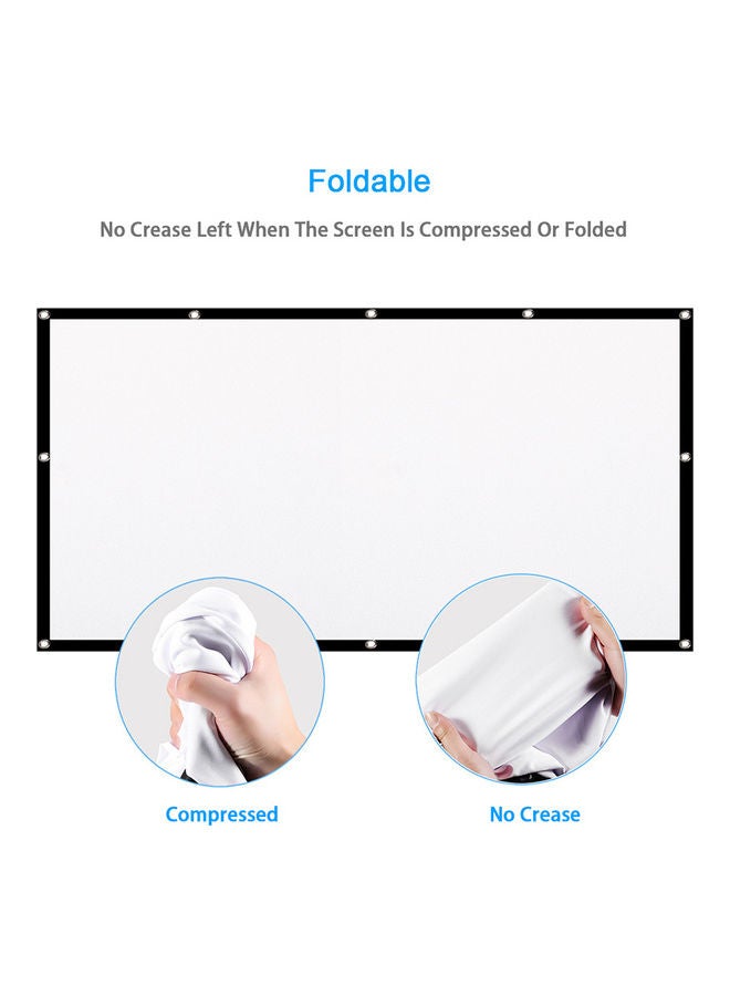 150-Inch Portable Foldable Thick Durable HD 16:9 Projection Screen V7736-150-V White/Black - v1634210020/N51359354A_2