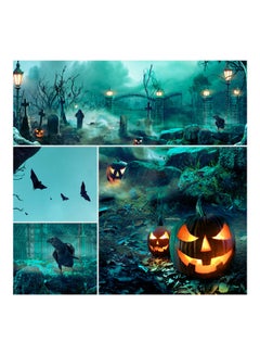 Generic Halloween Theme Portrait Photography Background with Pumpkin Pattern Multicolour  - Image 4