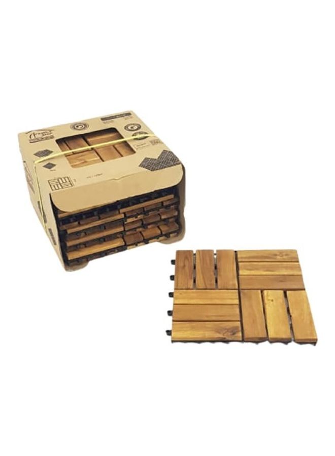 Family Ship - 12-Piece Wood Flooring Tiles Light Brown 30x30x2cm - Image 1