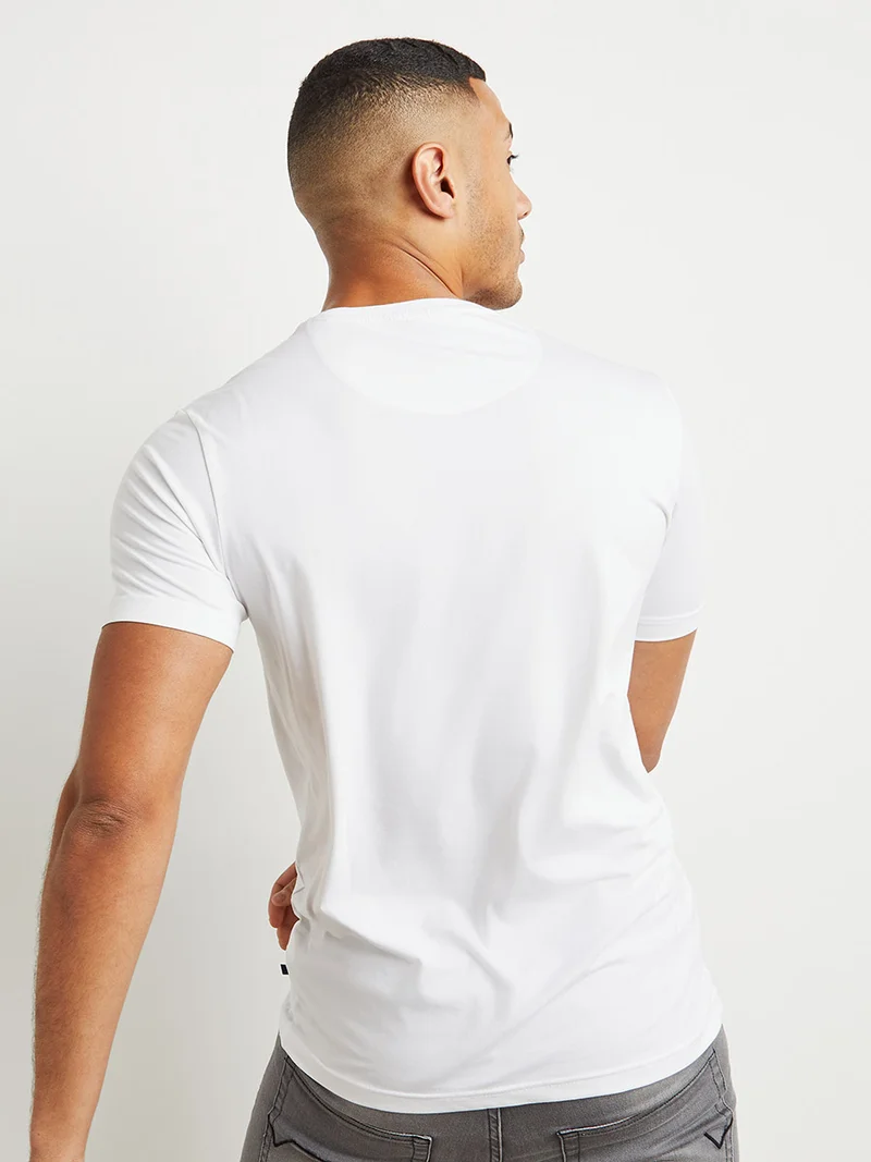 ستاتس كوو Round Neck Graphic Print Regular Fit T-Shirt White