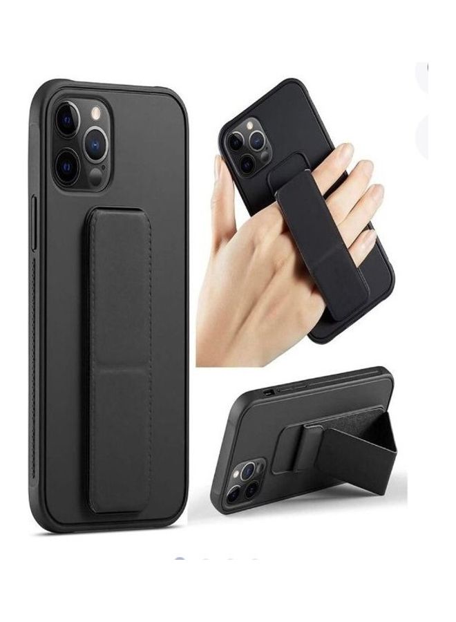 غطاء حماية واق مع مسند بحزام خلفي لهاتف آيفون 13 برو ماكس أسود - Image 1