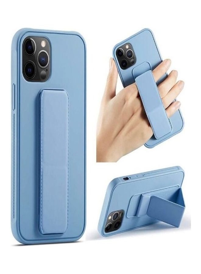 Protective Cover with Back Strap Grip Stand for iPhone 13 Pro Max Sky Blue - Image 1