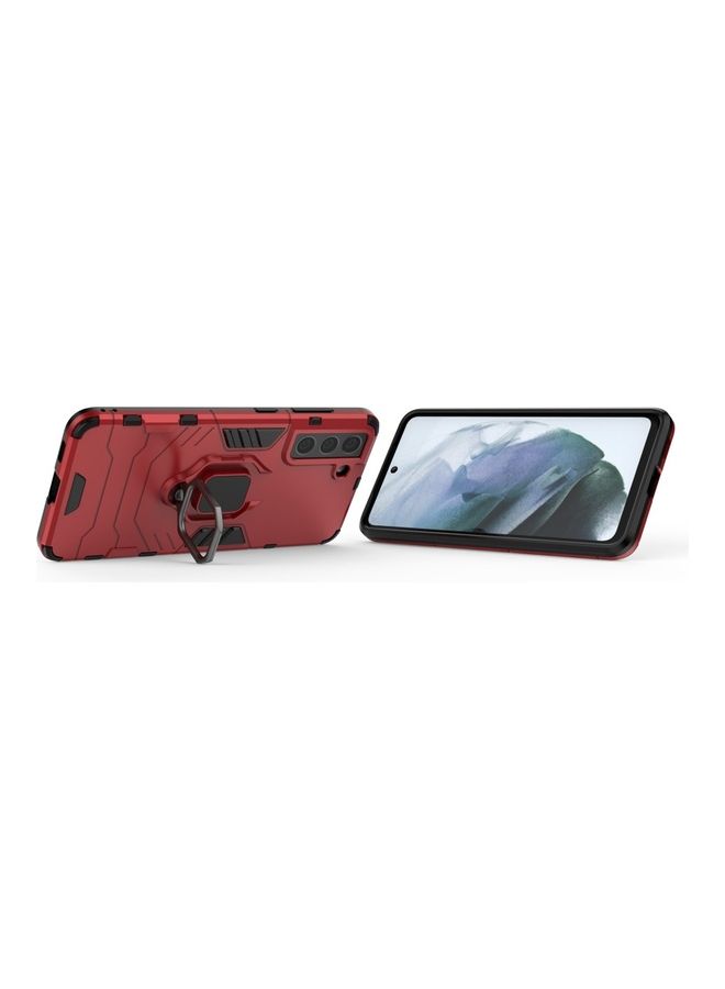 Protective Case Cover with Metal Ring for Samsung Galaxy S21 FE Red  - Image 2
