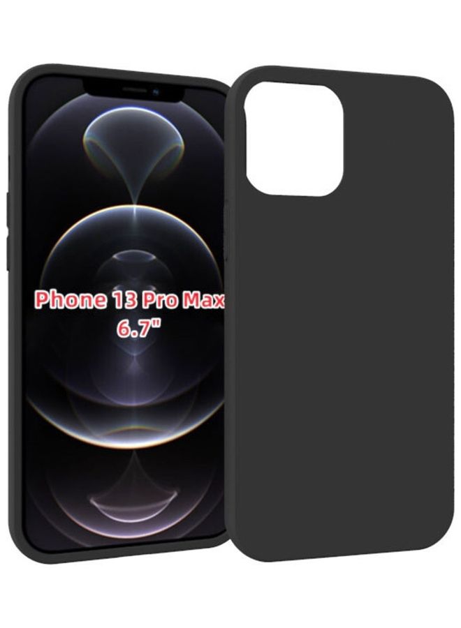 Soft Rubber Back Cover For Apple iPhone 13 Pro Max 6.7 Inch Black Black - Image 1