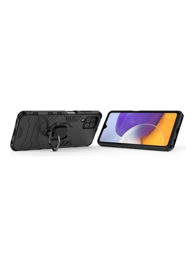 Protective Case Cover With Ring Holder For Samsung Galaxy A22 4G Black